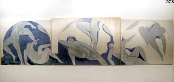 Unfinished dance painting (1931) by Henri Matisse at Palais de Tokyo. Paris, France.