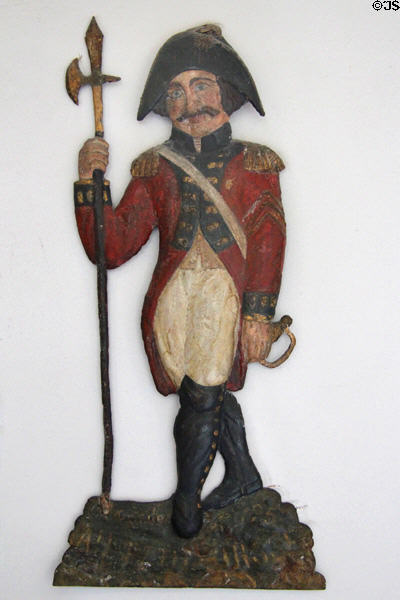 Little Swiss wine merchant shop sign (18thC) at Carnavalet Museum. Paris, France.