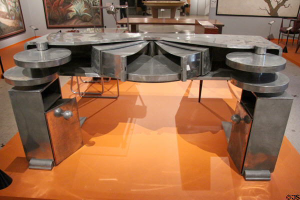 Desk of polished zinc (1928) by Michel Dufet at Museum of Fine Arts. Reims, France.