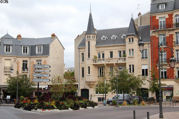 Square in Cathedral area. Reims, France.