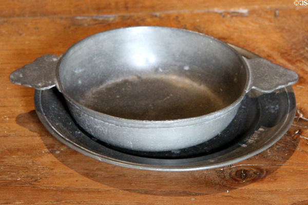 Porringer on table in Common Room at Jacques Cartier Manor House Museum. St Malo, France.