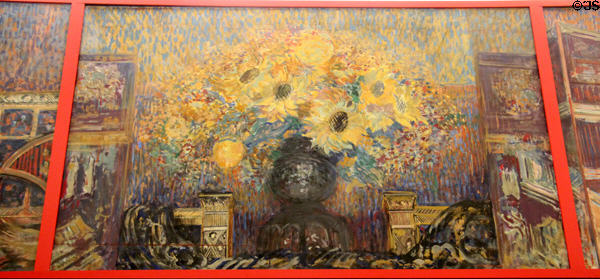 Sunflower painting on screen (1911-12) by Jacques-Emile Blanche at Rouen Museum of Fine Arts. Rouen, France.