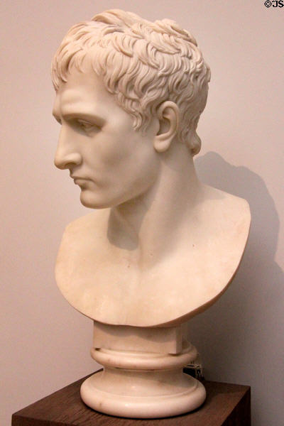 Marble bust of Napoleon Bonaparte (c1808) by Antonio Canova at Angers Fine Arts Museum. Angers, France.