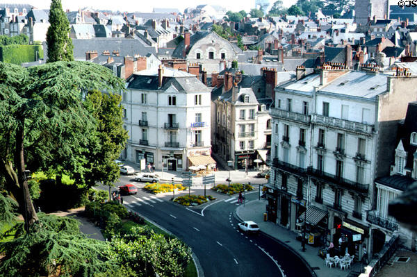 Place Victor Hugo below Blois Chateau. Blois, France.