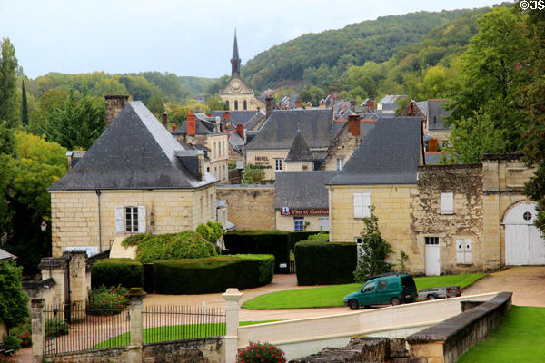Town seen from Chateau D'Ussé. Ussé, France.
