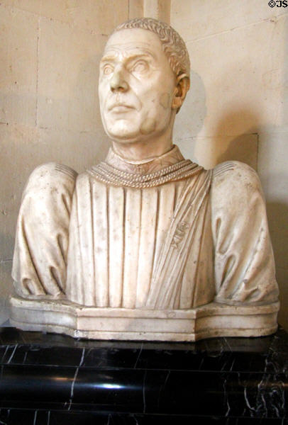 Italian Renaissance marble bust at Chateau D'Ussé. Ussé, France.