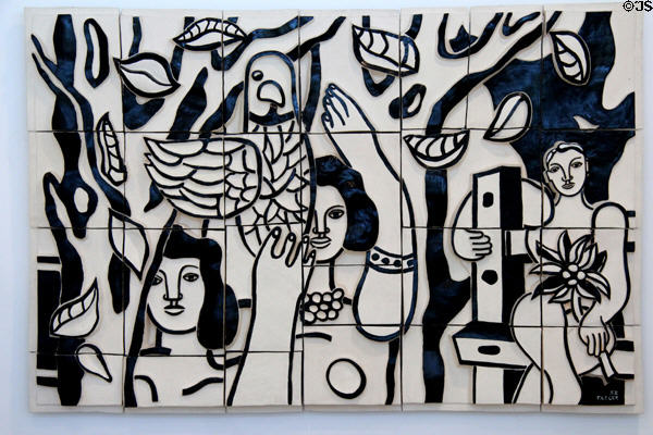 Les Femmes au perroquet enameled tiles (c1952) Musée National Fernand Léger. Biot, France.