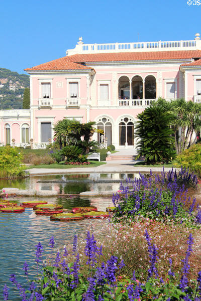Plantings & lilly pads in main garden at Villa Ephrussi de Rothschild. Saint Jean Cap Ferrat, France.