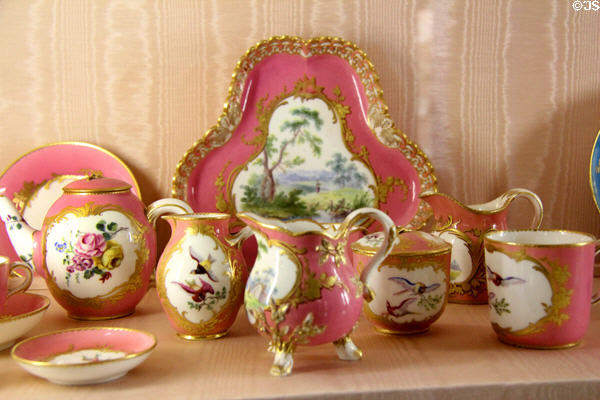 Sèvres triangular tray & matching pieces (1757) at Villa Ephrussi de Rothschild. Saint Jean Cap Ferrat, France.