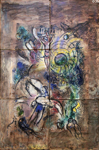Creation of Man (La création de l'homme) ceramic (1959) by Marc Chagall at Chagall Museum. Nice, France.
