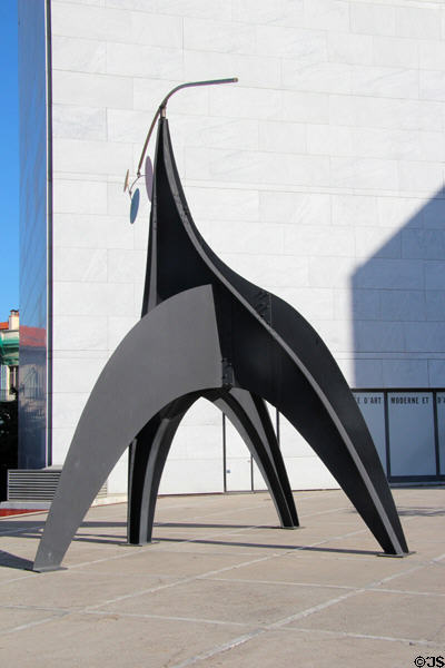 Stabile (1970) by Alexander Calder on terrace at Musée d'Art moderne et d'Art Contemporain. Nice, France.