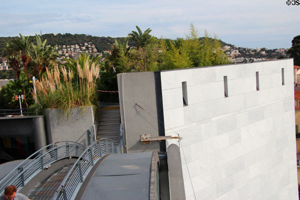 Panoramic terrace on rooftop of Musée d'Art moderne et d'Art Contemporain. Nice, France.