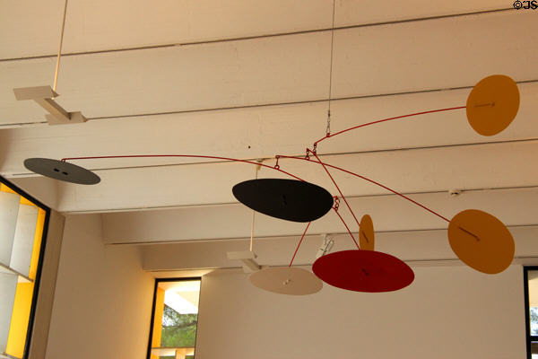 Three Yellow Suns (Les Trois Soleils Jaunes) (1965) mobile by Alexander Calder at Fondation Maeght. St Paul de Vence, France.