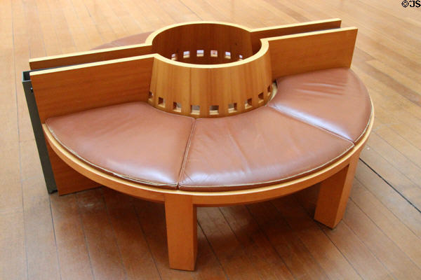 Modern bench at Musée des Beaux-Arts. Lyon, France.