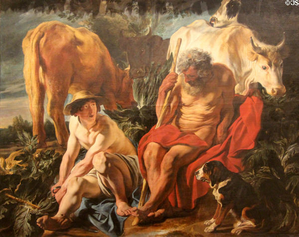 Mercury & Argus painting (1620) by Jacob Jordaens at Beaux-Arts Museum. Lyon, France.