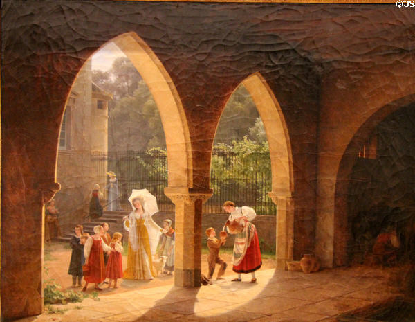 Mme Élisabeth de France at the distribution of milk at her house of Montreuil painting (1816) by Fleury Richard at Beaux-Arts Museum. Lyon, France.