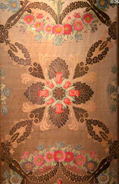 Empress Marie-Louis Versailles palace bedroom woven silk hanging (1811-5) by Jean-François Bony at Musées des Tissus. Lyon, France.