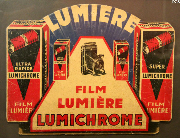 Lumichrome camera film poster at Lumière Museum. Lyon, France.