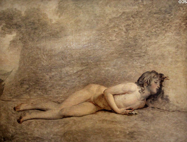 Death of Joseph Bara on Dec. 8, 1794, a 13-year old boy killed for refusing to yell "Long live the King" painting (1794) by Jacques-Louis David at Calvet Museum. Avignon, France.