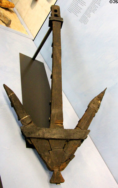 Roman-era iron ship anchor at Arles Antiquities Museum. Arles, France.