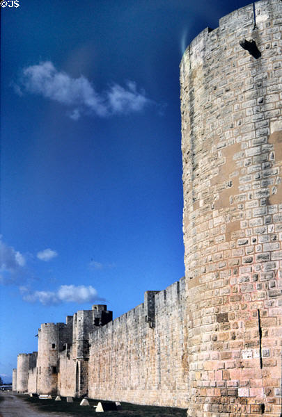 Aigues-Mortes city ramparts. Aigues-Mortes, France.