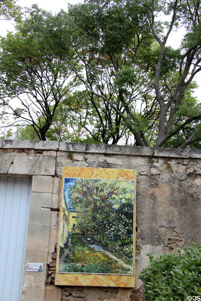 Replica of Van Gogh's hospital painting at Saint-Paul Asylum. Saint-Rémy-de-Provence, France.