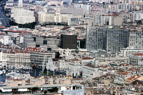 Marseille port area from Notre Dame de la Garde. Marseille, France.