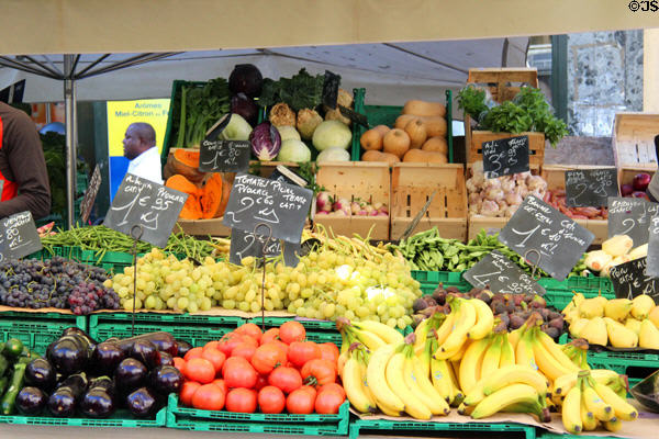 Fruit & vegetable stand Capucins Market. Marseille, France.