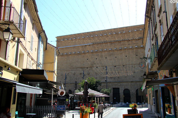 Streetscape of Orange looking to Roman Theatre. Orange, France.