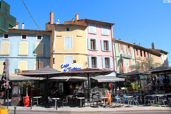 Public square with sidewalk cafes. Orange, France.