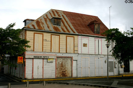 Typical building on city hall square. Le Moule, Guadeloupe.