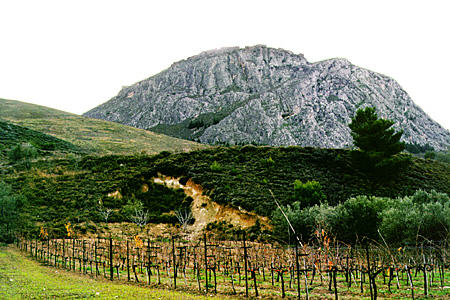 Acrocorinth, a fortified mountain dating from Byzantine times. Greece.