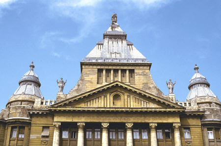 Roof of building on Deák Ferenc Tér, Budapest. Hungary.