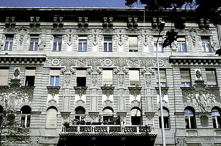 Art deco building on Bajcsi-Zsilinszky, south of west railway station, Budapest. Hungary.