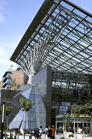 Modern architecture of Westend Citycenter in Budapest. Hungary.