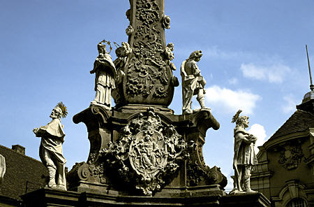 Trinity Column in Szent Háromság Tér, Vác. Hungary.