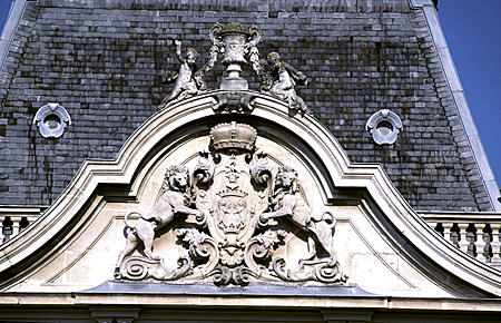 Detail of reliefs on Festetics Castle in Keszthely. Hungary.