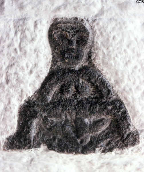 Fertility symbol carved in wall of Bunratty Castle. Ireland.