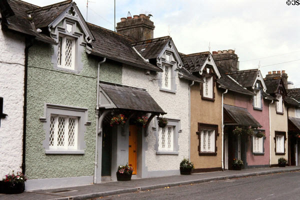 Streetscape with colorful houses. Trim, Ireland.