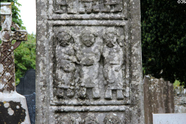 Doubting Thomas on Muiredach's high cross at Monasterboice. Ireland.