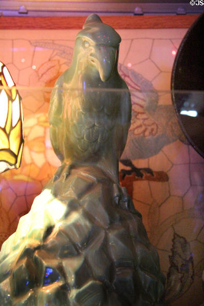 Art Andia china radio loudspeaker in form of parrot (1927) at Hurdy Gurdy Museum of Vintage Radio. Howth, Ireland.