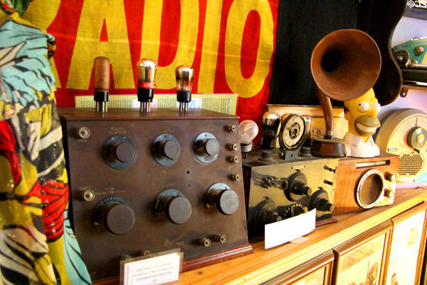 Collection of antique radios at Hurdy Gurdy Museum of Vintage Radio. Howth, Ireland.