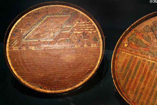 Universal Qibla Finder to determine direction to Mecca (1738 CE or 1151 on Muslim calendar) from Istanbul, Turkey on at Chester Beatty Library. Dublin, Ireland.