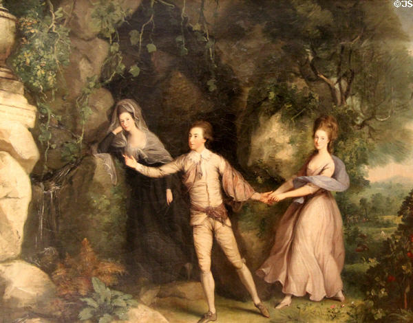 Actor between Muses of Tragedy & Comedy painting (1781) by Thomas Hickey at National Gallery of Ireland. Dublin, Ireland.