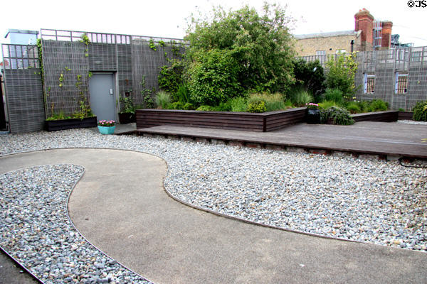 Rock garden atop Chester Beatty Museum at Dublin Castle. Dublin, Ireland.