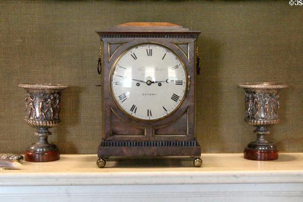 Thwaites & Reed of London mantle clock in dining room at Emo Court. Ireland.