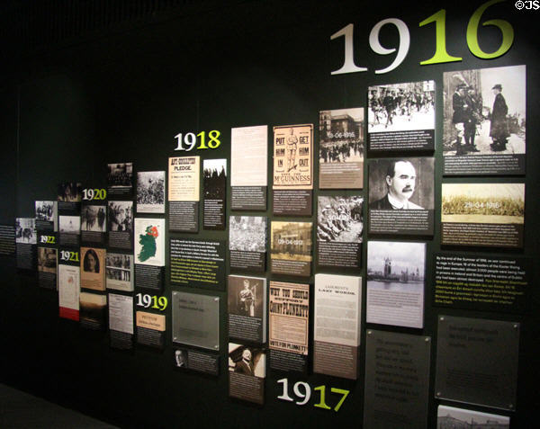 Timeline of post-Easter Rising events at GPO Museum. Dublin, Ireland.