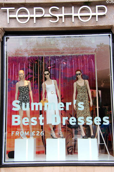 Shop window in Grafton Street district. Dublin, Ireland.