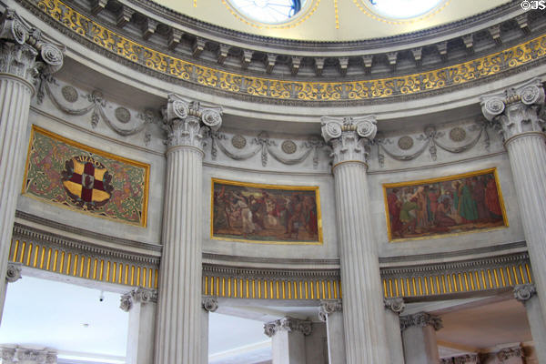 Murals 1914-8 by James Ward in rotunda of Dublin City Hall. Dublin, Ireland.