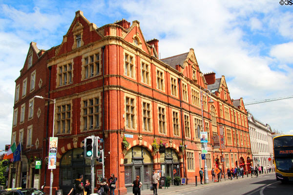 Streetscape along Lord Edward St. Dublin, Ireland.